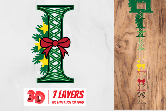 3D Christmas Letter I for Creative Projects