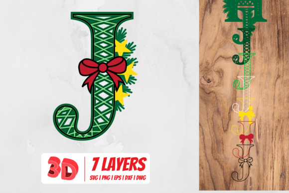 3D Christmas Letter J: A Festive Design for Creative Projects