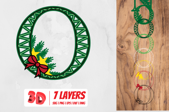3D Christmas Letter O for Creative Projects