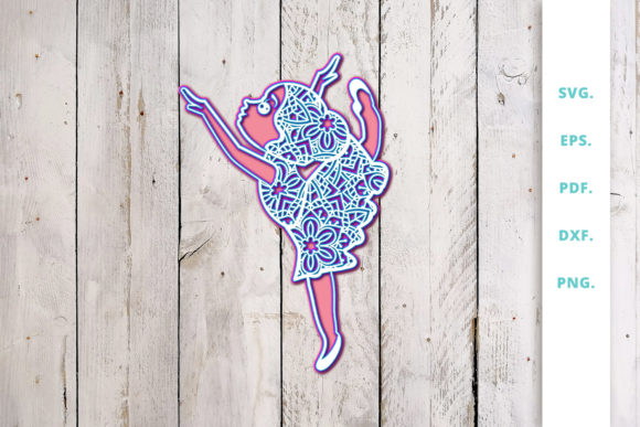 3D Cute Ballerina Out of Mandala V2: A Versatile Design for Creative Projects