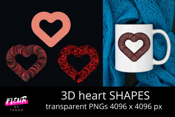 3D Heart Shapes Cliparts Vol.17 – A Versatile Design Resource for Creative Projects