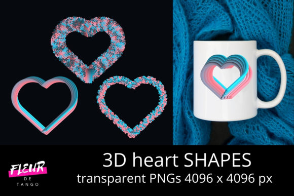 3D Heart Shapes Cliparts Vol.2
