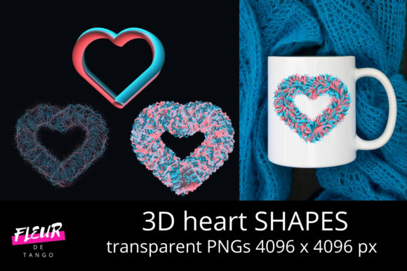 3D Heart Shapes Cliparts Vol.5