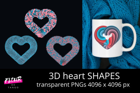 3D HEART Shapes PNG Cliparts Vol.7: Strategic Design Assets for Creative and Professional Use