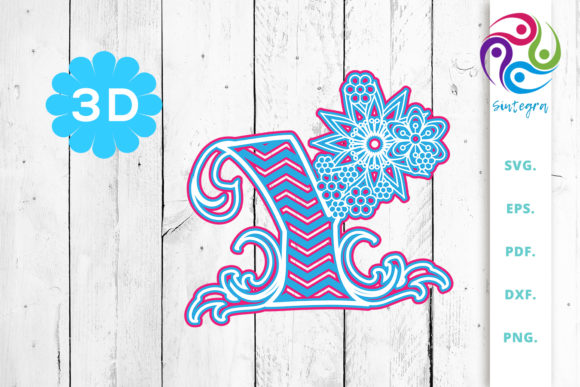3D Multilayer Floral Chevron Letter Y: Elevating Personalized Design for Modern Creators