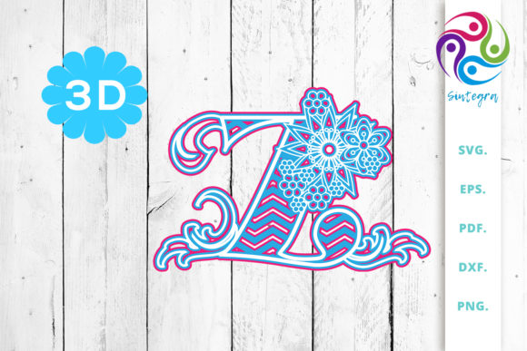 3D Multilayer Floral Chevron Letter Z: Elevate Your DIY Projects with Depth and Style