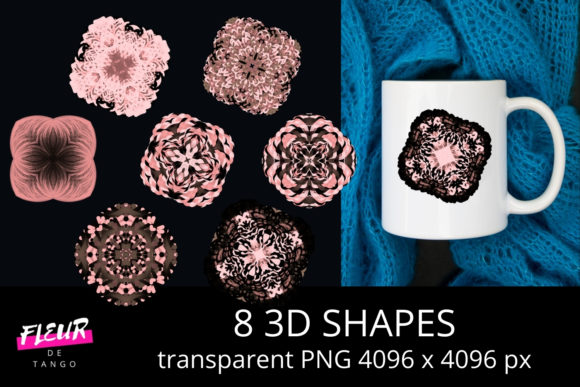 8 Abstract 3D Shapes PNG Cliparts Vol.2 – Elevating Creativity with Versatile Design Elements