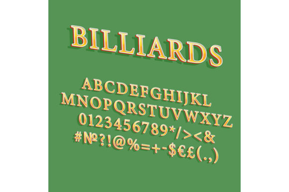 Billiards Vintage 3d Vector Alphabet Set: A Creative Tool for Retro Design Projects