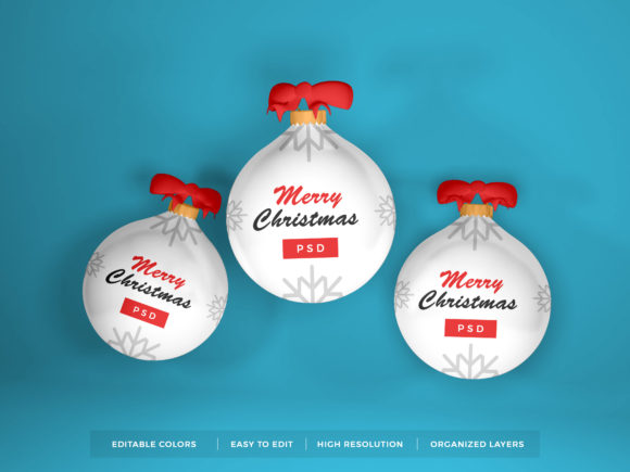 Christmas Bauble Ball 3D Mockup PSD: A Practical Tool for Design Projects