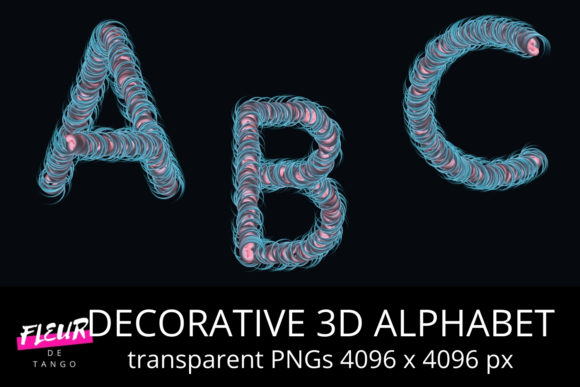 Decorative 3D Alphabet Cliparts for Creative Projects