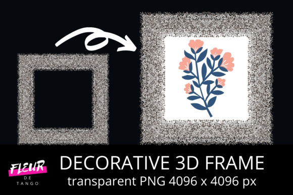Decorative 3D Square Frame Clipart V.1 – A Versatile Design for Creative Projects
