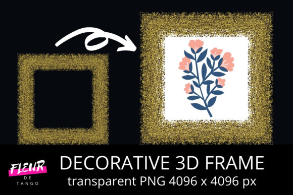 Decorative 3D Square Frame Clipart V.15: A Versatile Design for Creative Projects