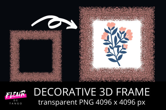 Decorative 3D Square Frame Clipart V.17: A Versatile Asset for Creative Projects