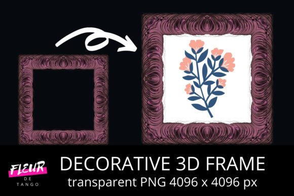 Decorative 3D Square Frame Clipart V.22