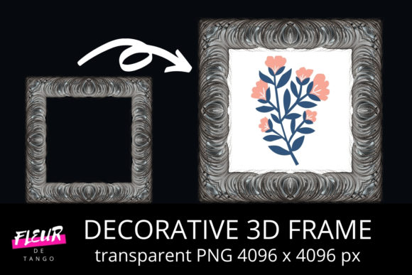 Decorative 3D Square Frame Clipart V.28: A Versatile Design Tool for Creative Projects