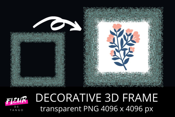 Decorative 3D Square Frame Clipart V.5