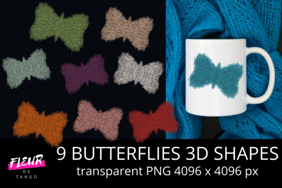 Exploring the Aesthetic and Functional Potential of Set of 9 3D Butterflies Shapes