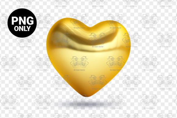 Golden 3D Heart Sublimation: Elevate Your Craft