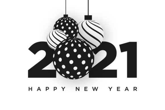 Happy New Year 2021 Black White Design: A Modern Approach to Festive Creativity