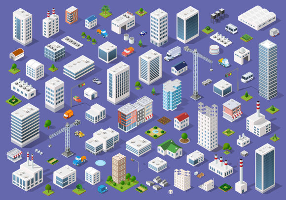 Set of Urban 3D Buildings: Enhancing Creativity and Design in Digital Workflows
